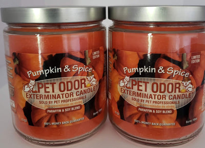 Pet Odor Eliminator Candle — Pumpkin Spice Scent, Set of 2